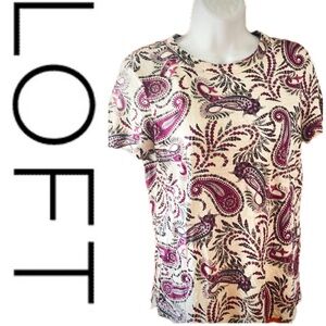 LOFT Purple Paisly T-shirt 💜